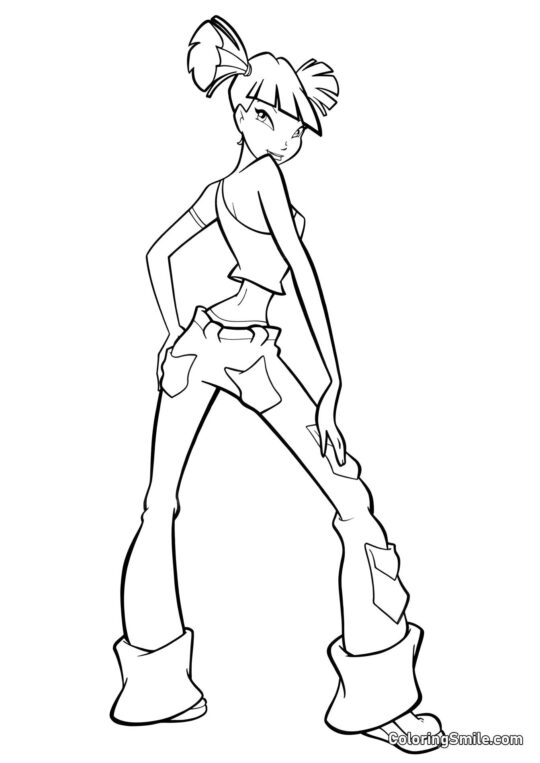 Розмальовки Winx Муса у всій своїй красі - Розмальовка