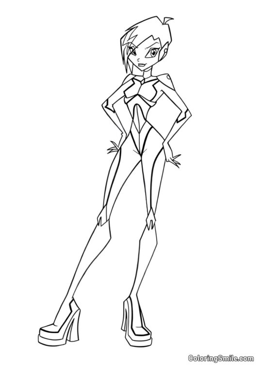 Розмальовки Winx Текна в костюмі - Розмальовка