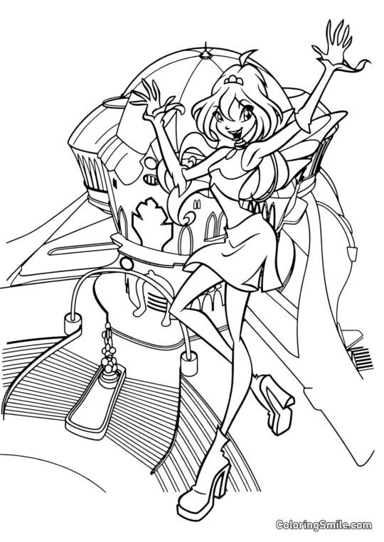 Розмальовки Winx Блум в Альфеї - Розмальовка