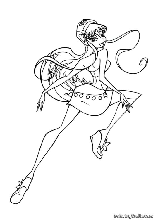 Розмальовки Winx Улюблене взуття Стелли - Розмальовка