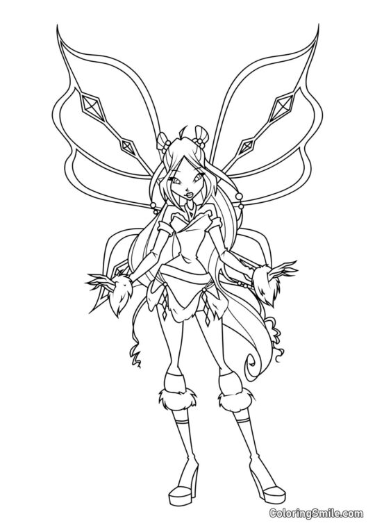 Розмальовки Winx Вінкс Флора Ловікс - Розмальовка