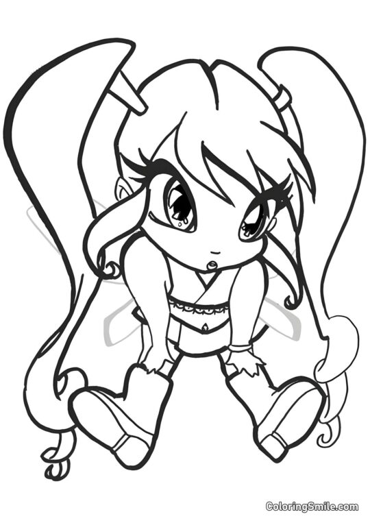 Розмальовки Winx Піксі Чатта - Розмальовка
