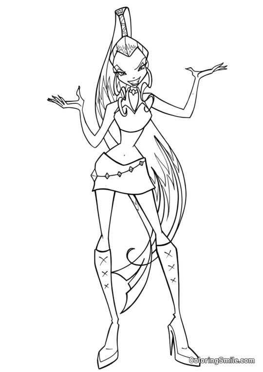 Розмальовки Winx Відьма Трикс Айсі - Розмальовка