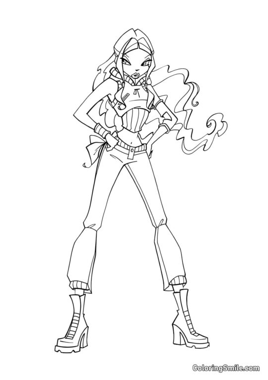 Розмальовки Winx Підозріла Лейла - Розмальовка