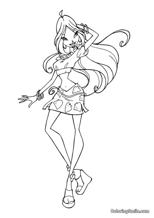 Розмальовки Winx Флора – модниця - Розмальовка