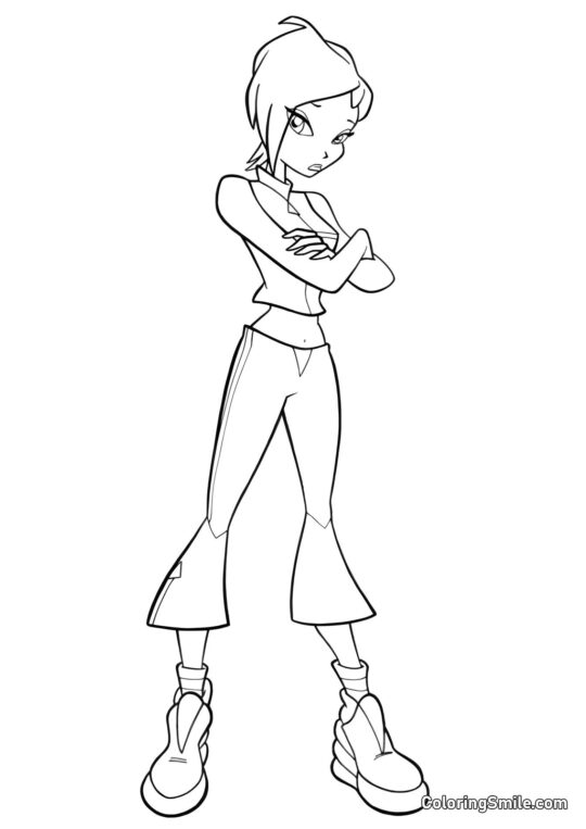 Розмальовки Winx Текна ображена - Розмальовка