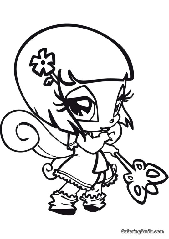 Розмальовки Winx Маленька фея Локетт - Розмальовка