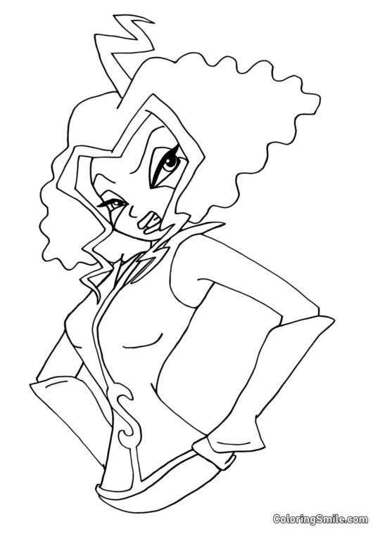 Розмальовки Winx Штормі як завжди в поганому настрої - Розмальовка