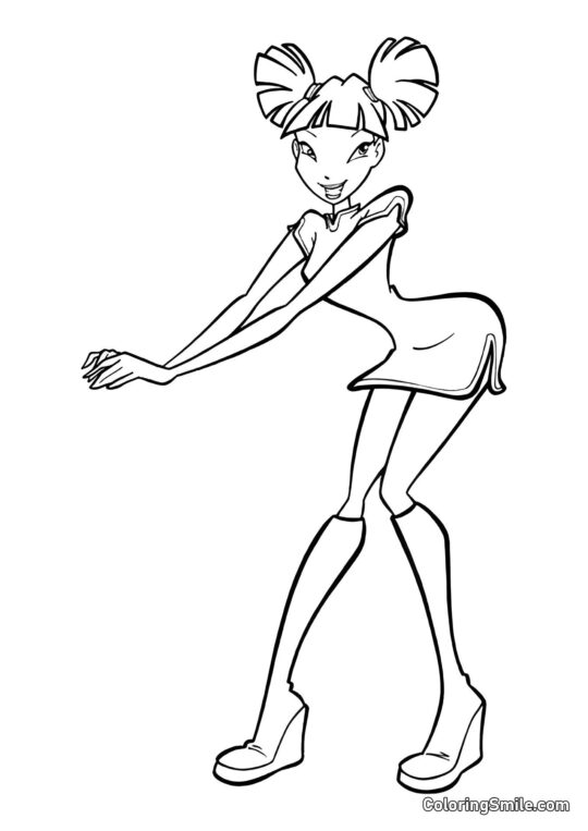 Розмальовки Winx Нова сукня Музи - Розмальовка