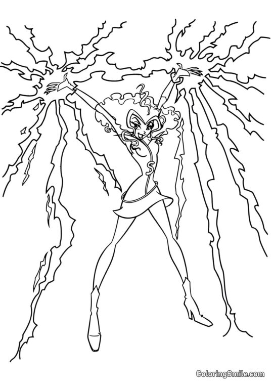 Розмальовки Winx Штормі – відьма штормів - Розмальовка