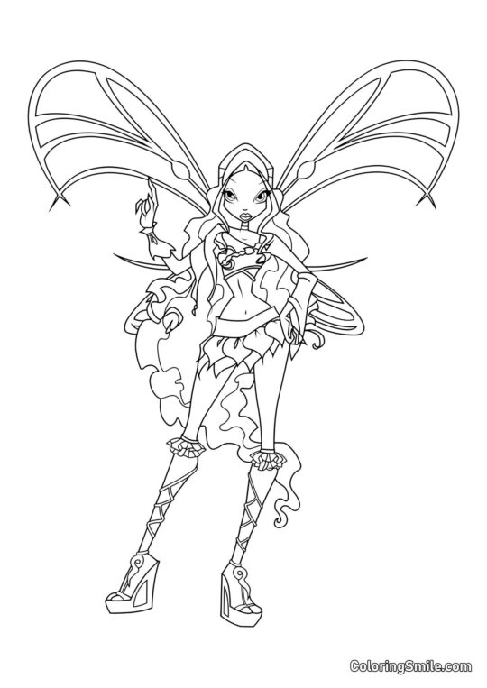 Розмальовки Winx Лейла Софікс повний зріст - Розмальовка