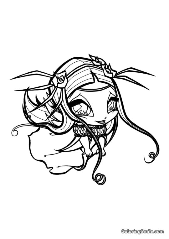 Розмальовки Winx Аморе робить очі - Розмальовка