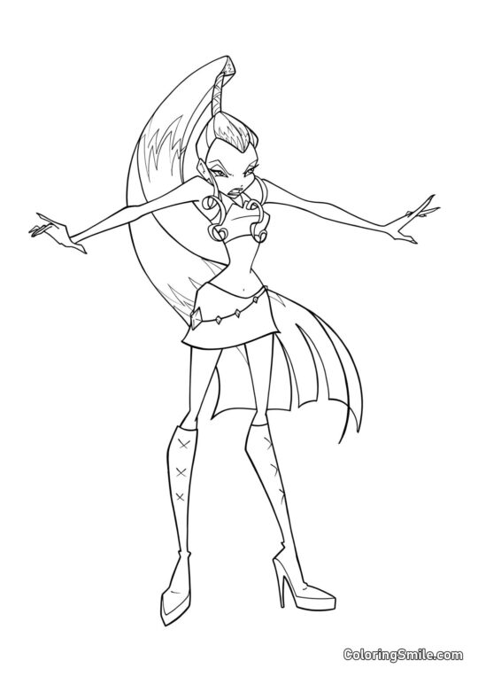 Розмальовки Winx Айсі в гніві - Розмальовка