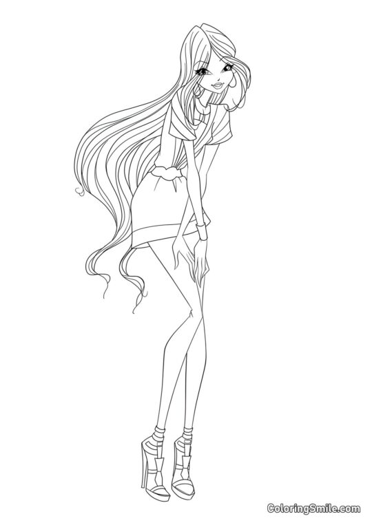 Розмальовки Winx Вінкс Флора Тревелікс - Розмальовка