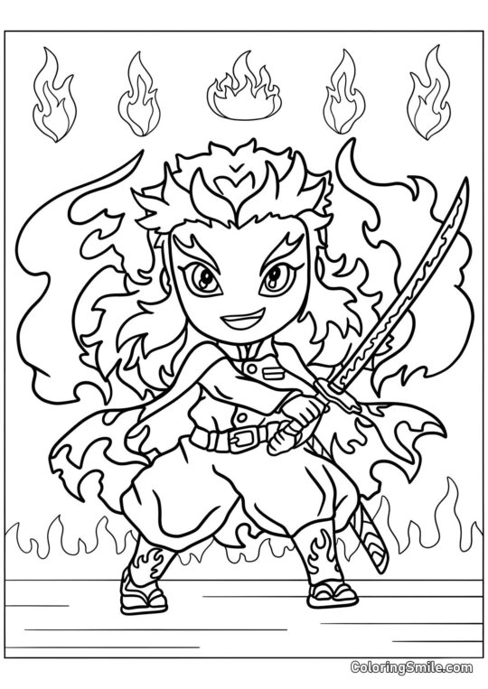 Linda Kyojuro Rengoku - Página para Colorear