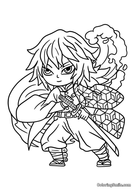 Giyu Tomioka - Página para Colorear