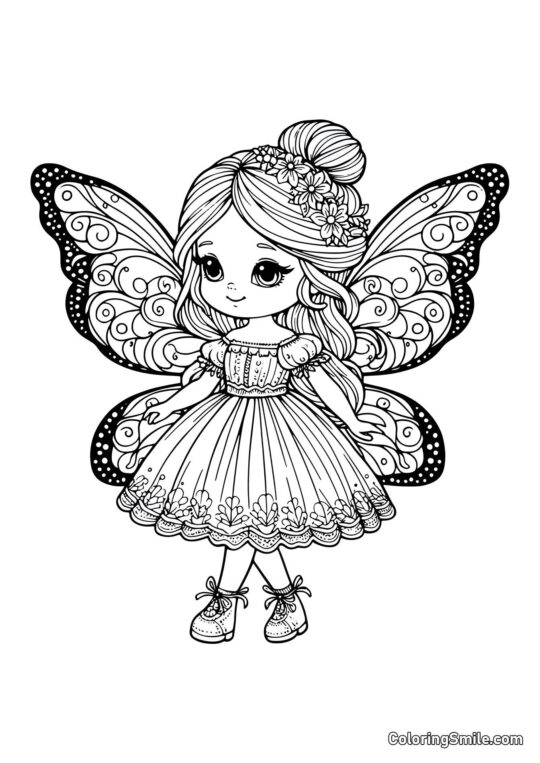 Лялька-фея - Розмальовка