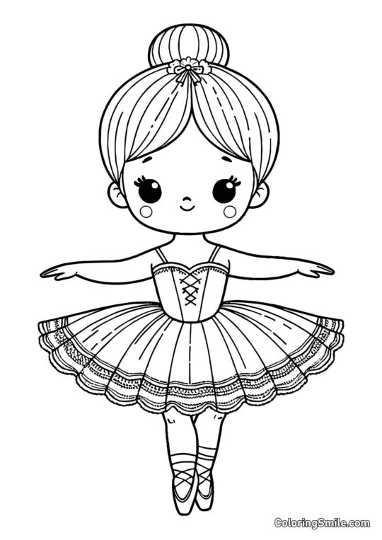 Лялька-балерина - Розмальовка
