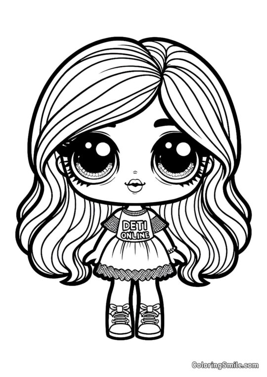 Лялька в стилі LOL OMG - Розмальовка