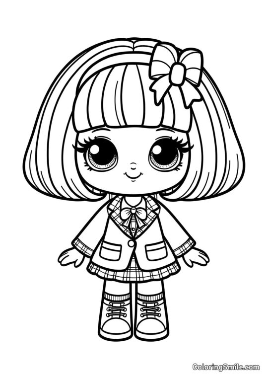 Лялька-школярка - Розмальовка