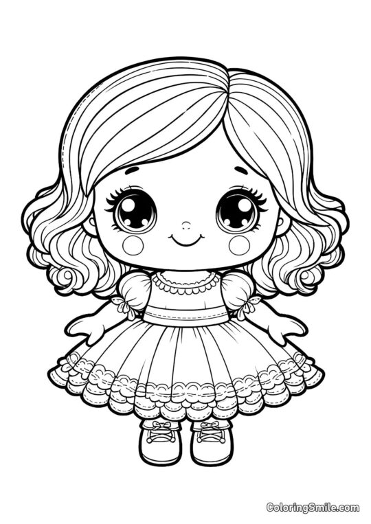 Мила маленька лялька для малюків - Розмальовка