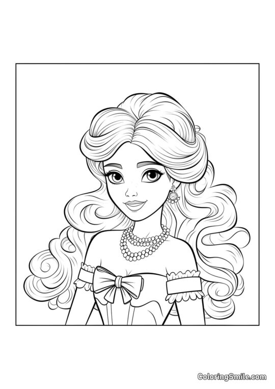 Лялька з розкішним намистом - Розмальовка