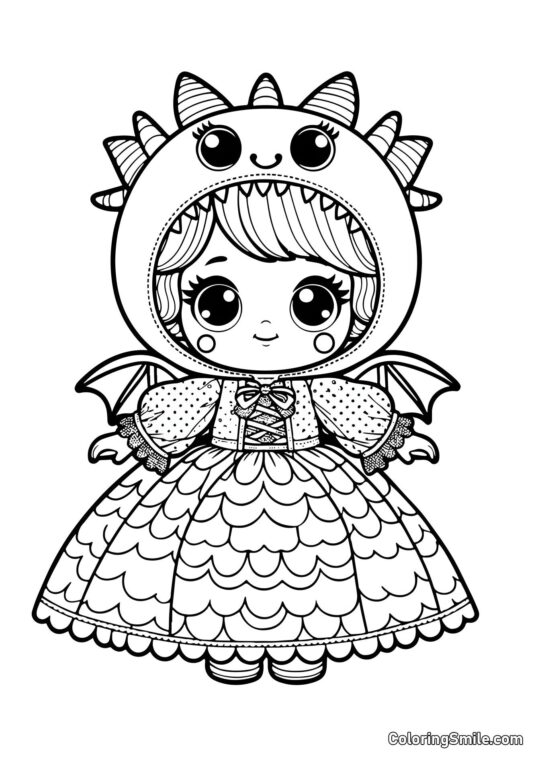 Лялька-дракон - Розмальовка