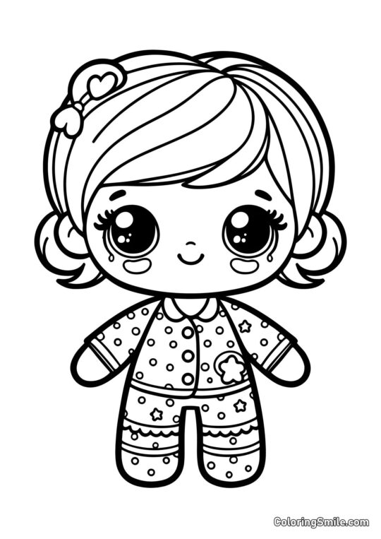 Лялька в піжамі - Розмальовка