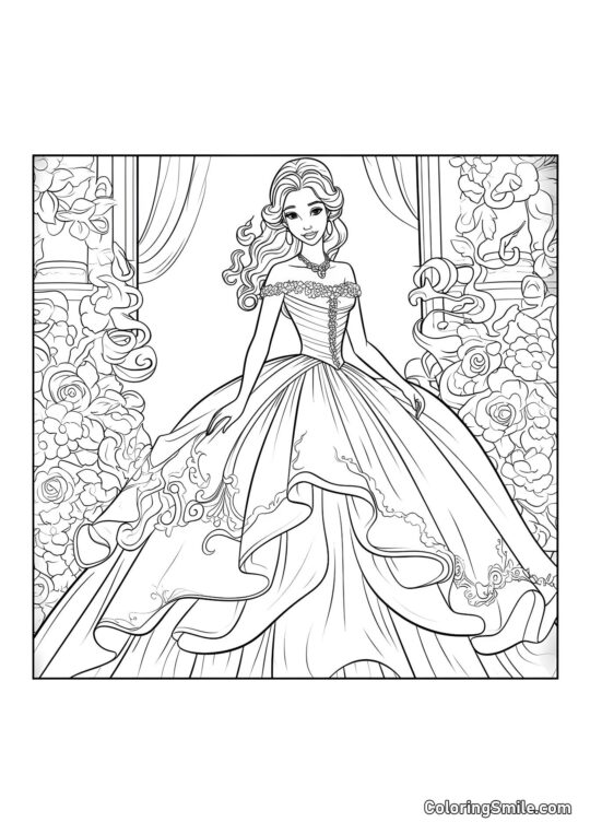 Лялька на балу - Розмальовка