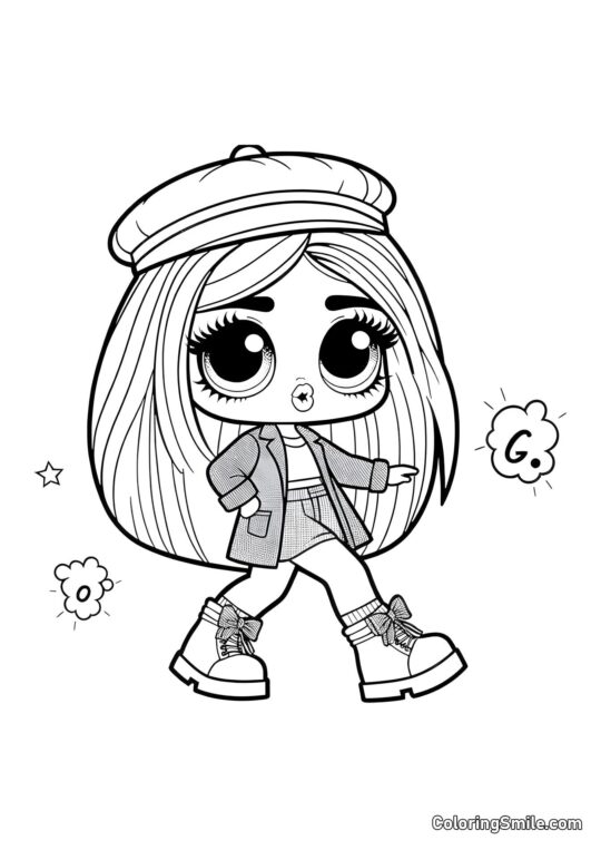 Лялька-школярка LOL - Розмальовка