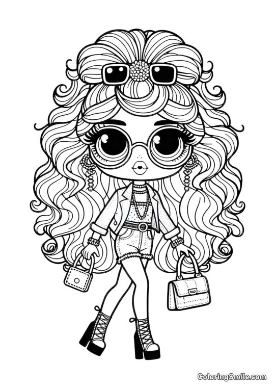 Лялька-вчителька LOL - Розмальовка