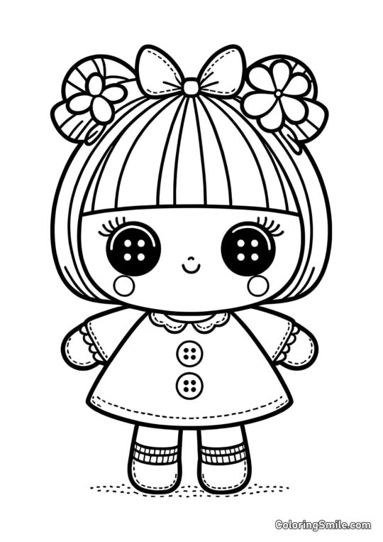 Лялька з гудзиками замість очей - Розмальовка