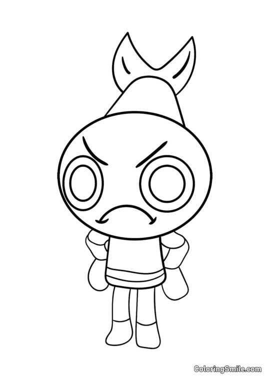 Shrimpo do Mundo do Dandy - Página para Colorir