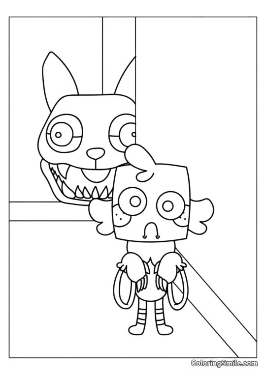 Gub e Cão Malvado - Página para Colorir