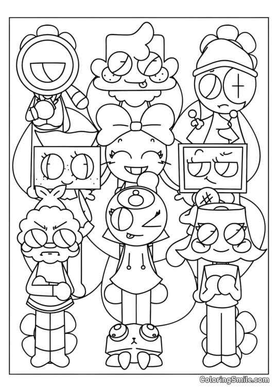 Toonie do Mundo do Dandy - Página para Colorir