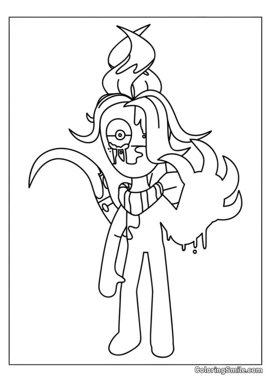 Broto Retorcido do Mundo do Dandy - Página para Colorir