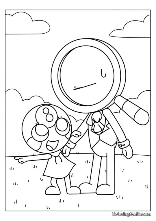 Tudles e Roger do Mundo do Dandy - Página para Colorir