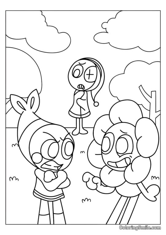 Shrimpo, Dandy e Astro - Página para Colorir