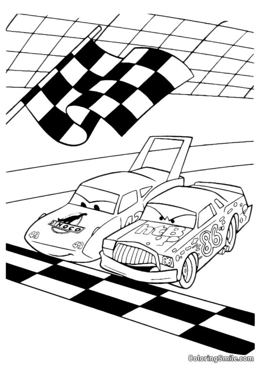 Carros na largada - Página para Colorir