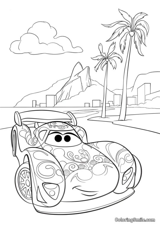 Carla Veloso na praia - Página para Colorir