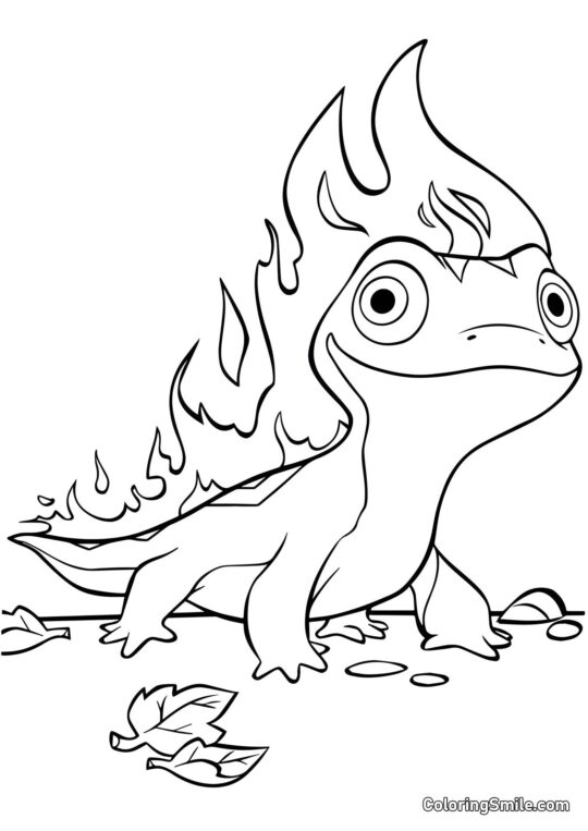 Розмальовки Крижане серце Бруні – вогняний дух - Розмальовка