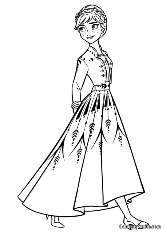 Розмальовки Крижане серце Анна, нова королева Аренделя - Розмальовка