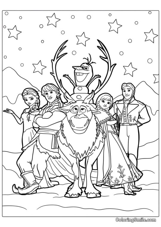 Розмальовки Крижане серце Персонажі мультфільму “Заморожене серце” - Розмальовка