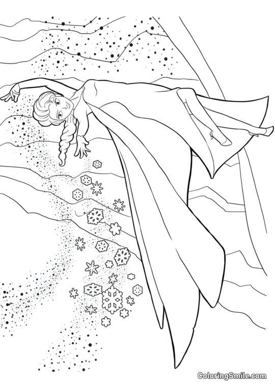 Розмальовки Крижане серце Ельза замерзає - Розмальовка