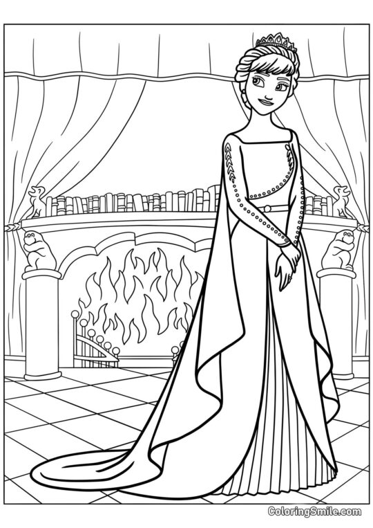 Розмальовки Крижане серце Королева Анна - Розмальовка