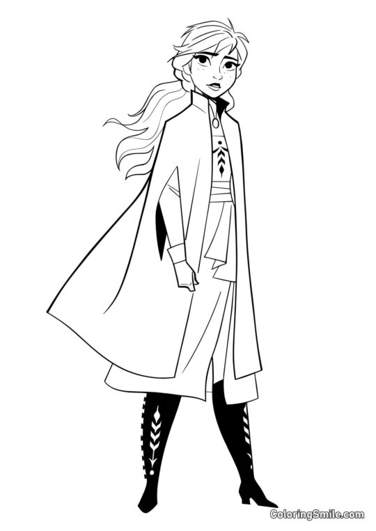 Розмальовки Крижане серце Принцеса Анна - Розмальовка