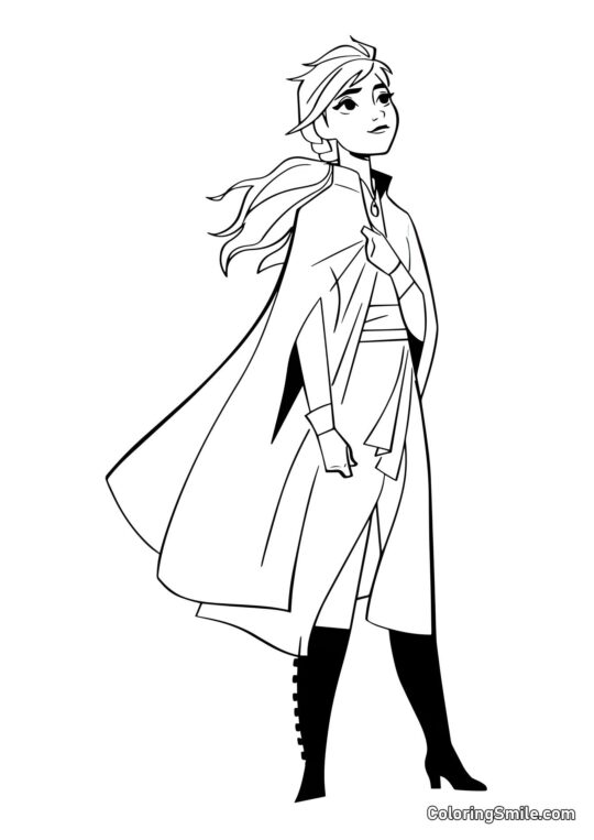 Розмальовки Крижане серце Анна з “Замороженого серця 2” - Розмальовка