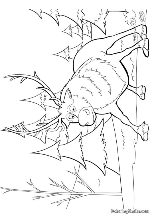 Розмальовки Крижане серце Свен на льоду - Розмальовка